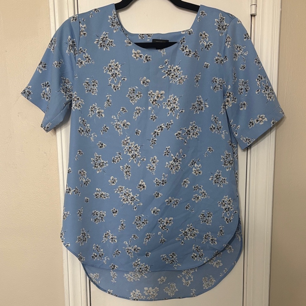 Ann Taylor Blue Floral Blouse